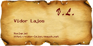 Vidor Lajos névjegykártya